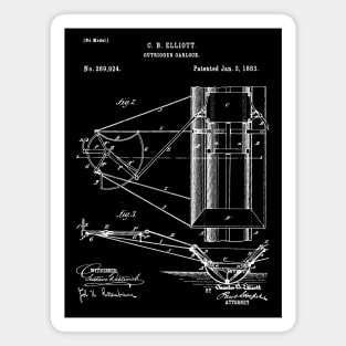 Outrigger oarlock patent / rowing / Boat Blueprint, Gift for Rowing Coach / Rowing Patent illustration Magnet